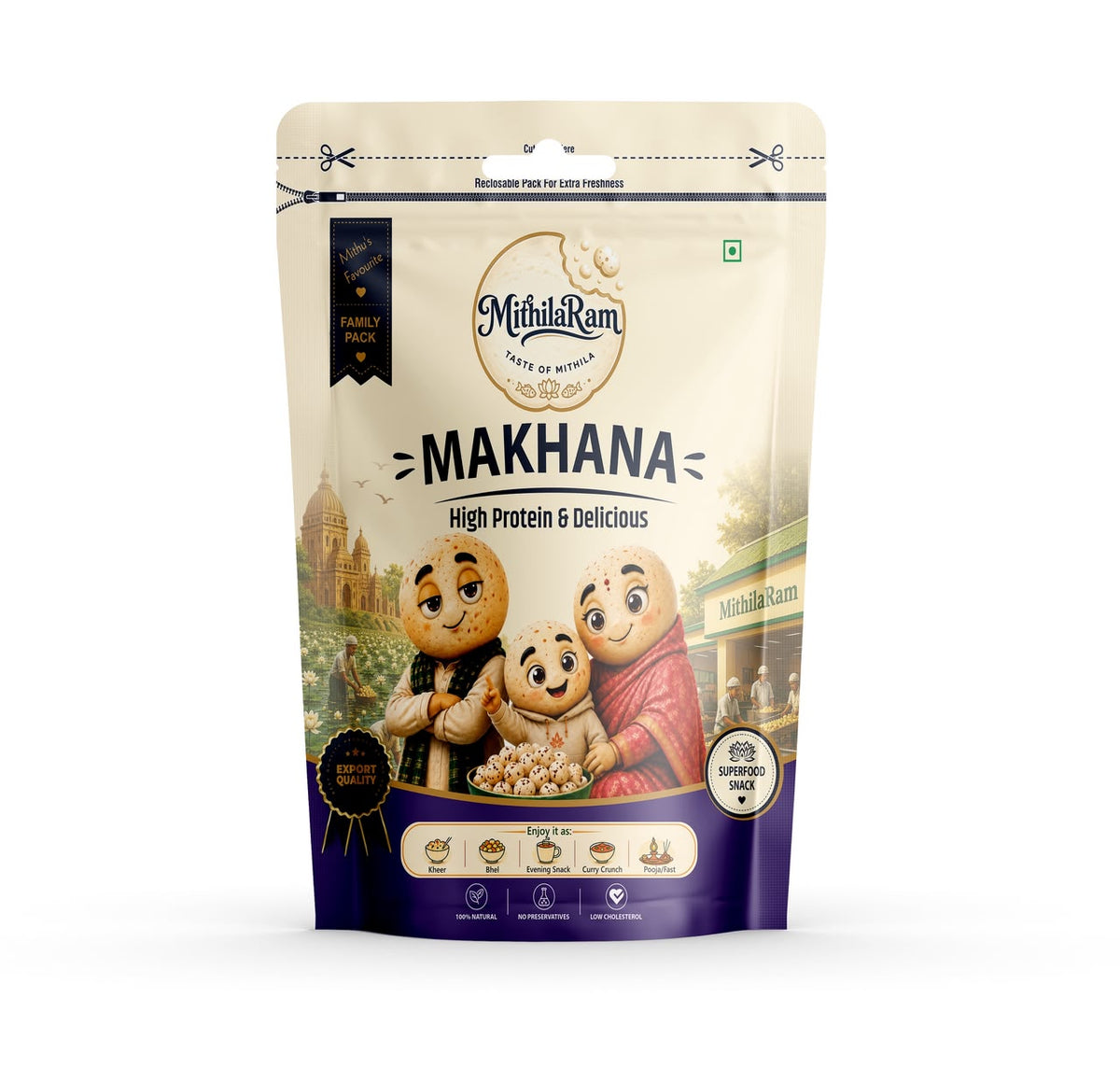 MithilaRam™ Handpicked Big Size Phool Makhana (250 g)