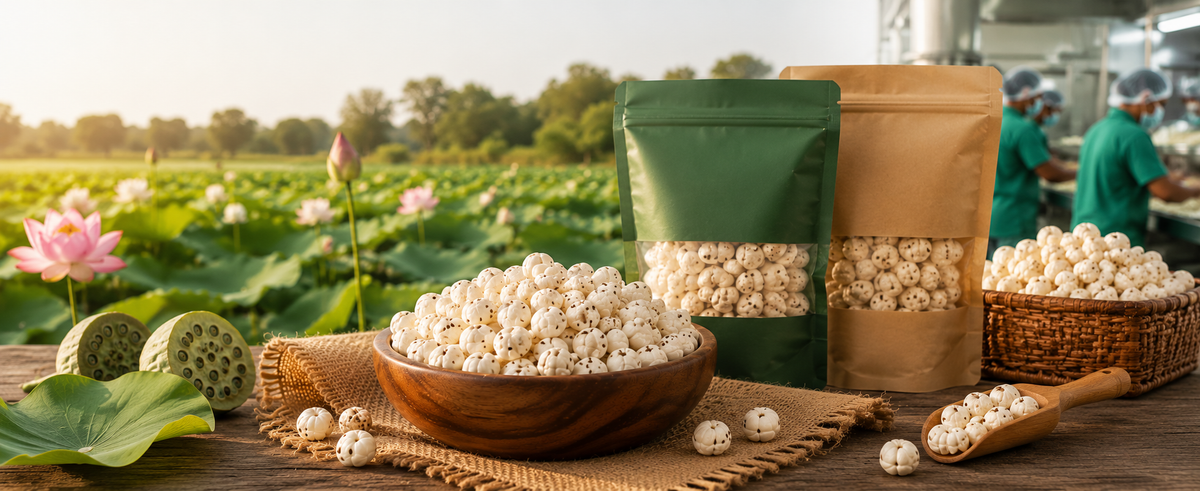 Makhana manufacturer in India with premium Phool Makhana ready for bulk supply