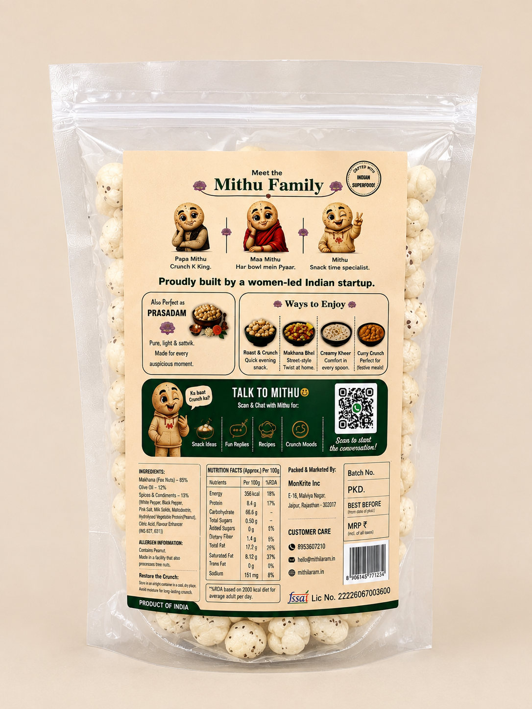 MithilaRam™ Handpicked Big Size Phool Makhana(100 g)