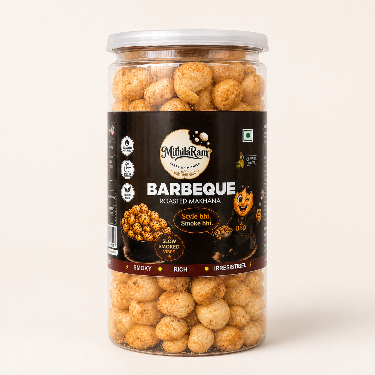 MithilaRam™ Barbeque Olive Oil Roasted Makhana (85 g)