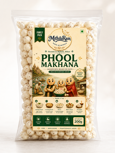 MithilaRam Phool Makhana — Premium Bihar Fox Nuts | 200g Pack