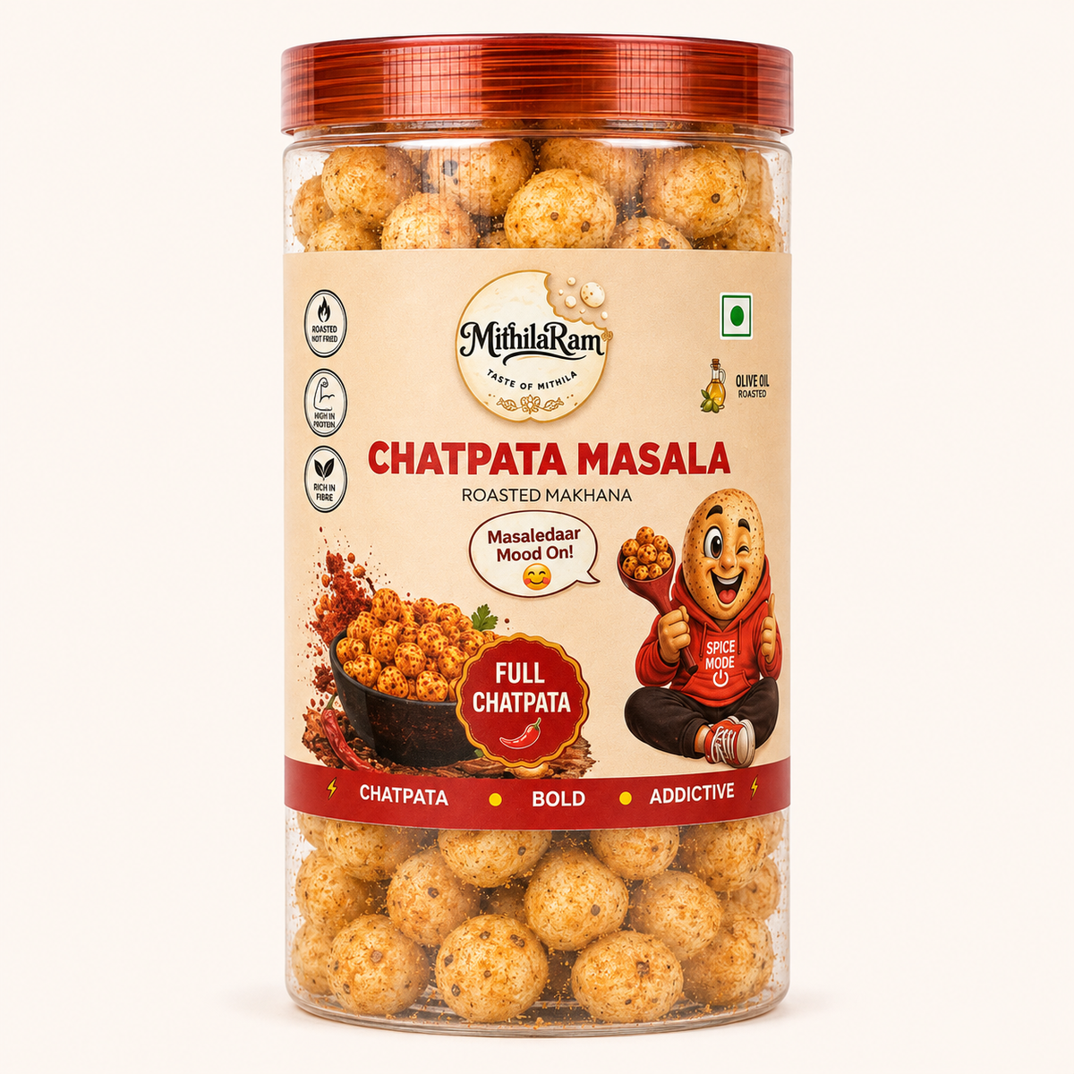 MithilaRam™ Chatpata Masala Olive Oil Roasted Makhana (85 g)