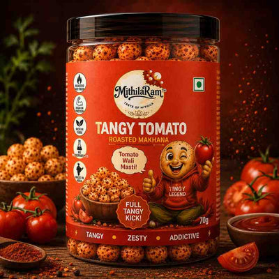 MithilaRam™ Tangy Tomato Olive Oil Roasted Makhana (85 g)