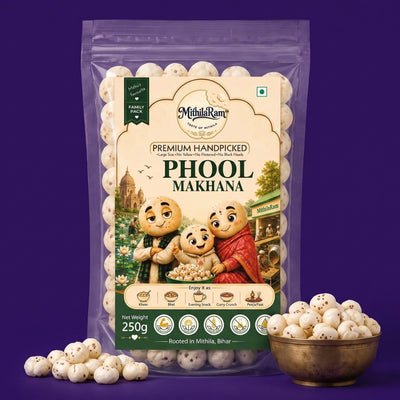 MithilaRam Phool Makhana — Premium Bihar Fox Nuts | 250g Pack