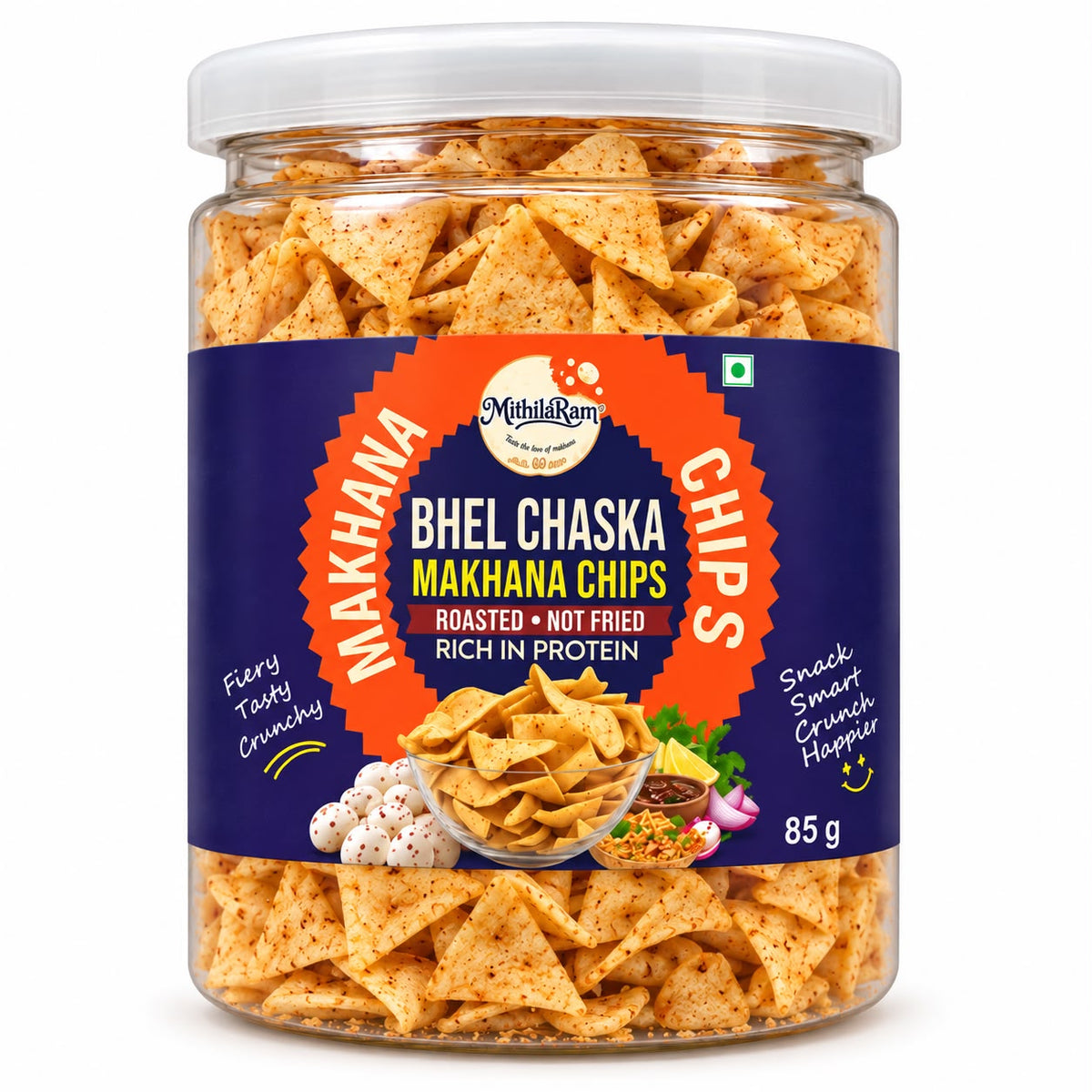Mithilaram Bhel Chaska Makhana Chips – Roasted, Not Fried | 85g